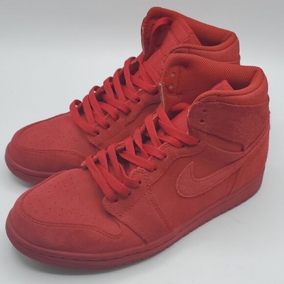NIKE AIR JORDAN 1 2016 RETRO HIGH TRIPLE GYM RED SUEDE [332550-603] Size 8 - Picture 4 of 16